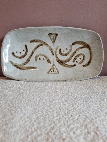 Vintage studio pottery platter - vintage,