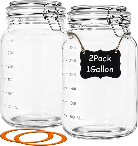 Gallon glass jar with lids - with, lids,2