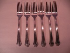 Set 6 Of Salad Forks Hampton Silversmiths Stainless Steel Flatware HSV48 7 In C2
