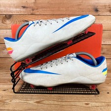 Nike Football Boots Mens UK 9 Mercurial Vapor VIII White Blue CR7 UCL FG Rare 8