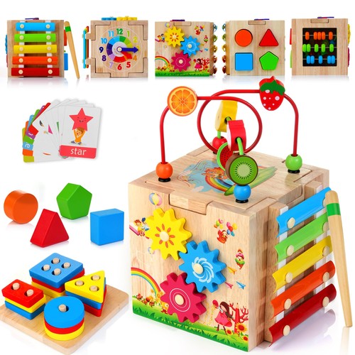 Hellowood wooden activity cube - hellowood,