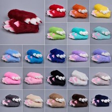Fursuit Colorful Cat Paw Plush Furry Cosplay Nail Tiger Claw Full Finger Mitten