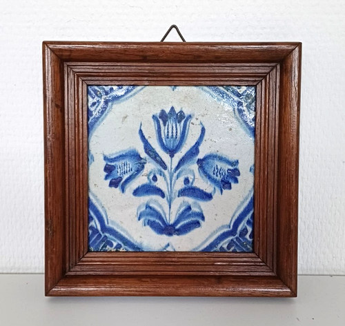 Antique dutch delft tile blue - tile,