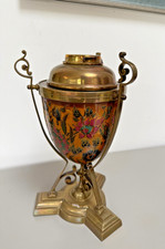 antique cloisonne brass oil