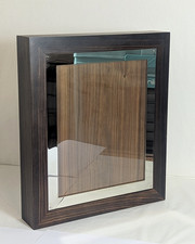 Heavy DAVID LINLEY Large Block Wood / Wooden & Silver Plate Photo Frame