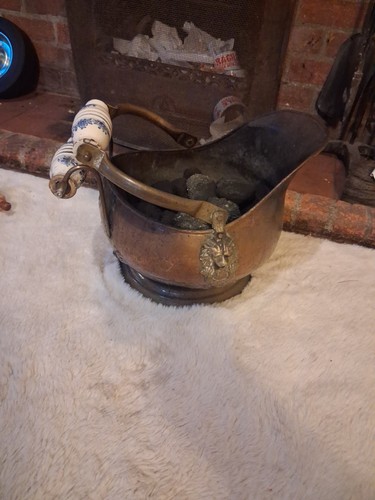 Vintage copper brass coal - vintage,
