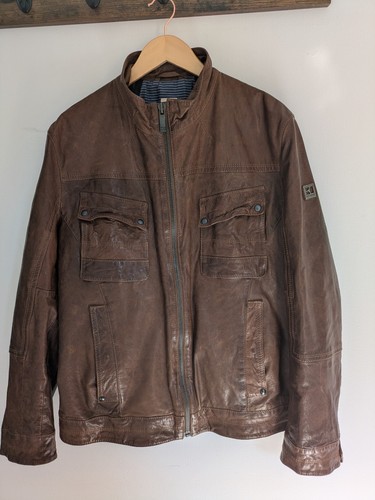 Boss orange leather jacket - orange,