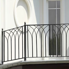 Black Metal Iron Decking Panel Garden Balustrade Guardrail Railing Fence Panels