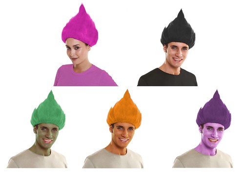 Adult unisex troll wig fancy - adult,