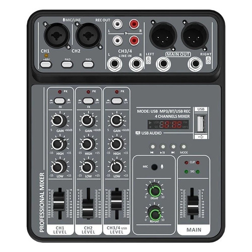 Channel audio mixer with - 4,