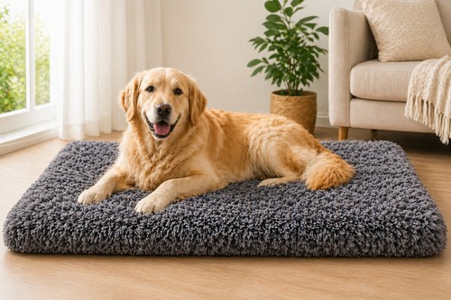 Large calming dog bed plush - calming,