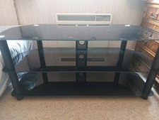 Black Glass TV Stand 118cm Large