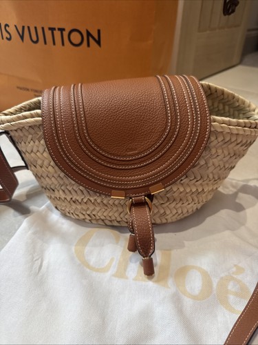 Chloe raffia tan leather flap - raffia,