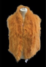 Codello orange large ostrich real feathers bolero jacket scarf shawl stole new