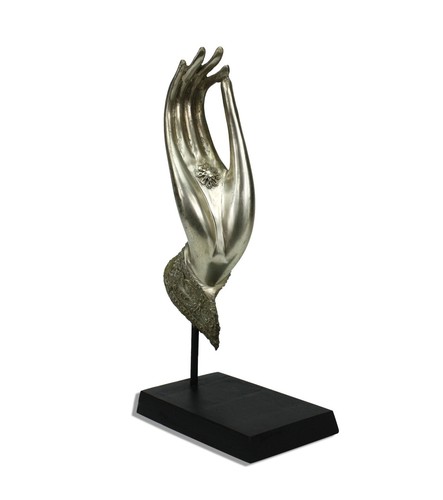Silver metal upward buddha - metal,