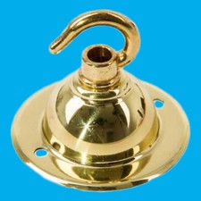 2x Polished Brass Ceiling Hook