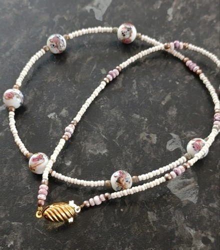 Vintage white glass beads