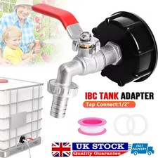 IBC Tank Adapter Connector S60X6 To Garden Tap With 1/2" Hose Fitting Fuel Water