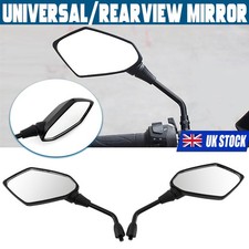 Pair 10mm Motorcycle Bike Wing Rear View Side Mirrors Motorbike Rearview Black