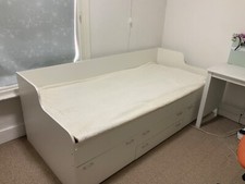 Single bed white frame good condition pick up no delivery