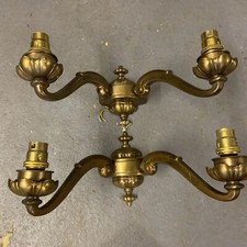 Pair of Antique Vintage Brass