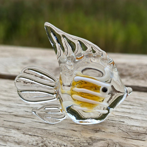 Mini glass fish figurine clear - mini,