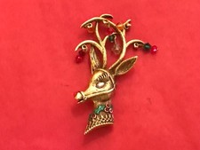 BUTLER & WILSON LARGE VINTAGE CHRISTMAS REINDEER ARTICULATED BROOCH