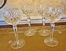 Set of 4 Waterford Crystal LISMORE Hock Balloon Wine Glass 7.25” Tall EXCELLENT