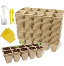200 Cells Seed Starter Tray Kit, Biodegradable Pots Seedling Germination Trays
