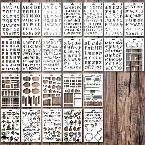 24pcs letter stencils - letter,