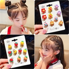 Children's Earrings And Ear Clips  Baby Girl No Ear Holes Anti Pain Earrings