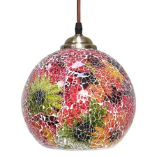 Vintage Glass Globe Ceiling Hanging Pendant Light Shade Mosaic Style Lighting