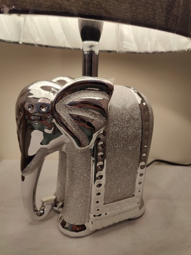 Silver ceramic elephant - silver,