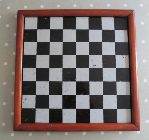 Vintage framed wooden chess - vintage,