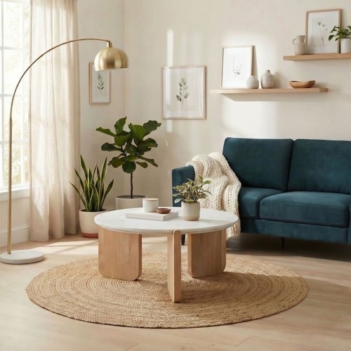 Solia round white - solia, oak