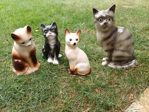 Vintage large ceramic cats - ceramic,