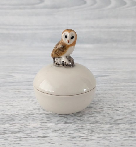 Quail ceramics owl trinket - quail, pot
