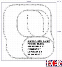 G SCALE 45mm GAUGE PLASTIC RAILWAY TRACK LAYOUT BATTERY & STEAM TRAIN, FREE POST