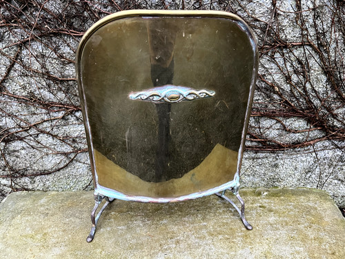 Antique edwardian brass fire - edwardian,