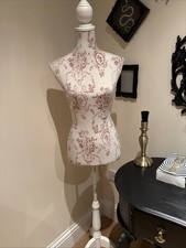 French Style Dress Makers Mannequin with red Toile Fabric Damask Tailors