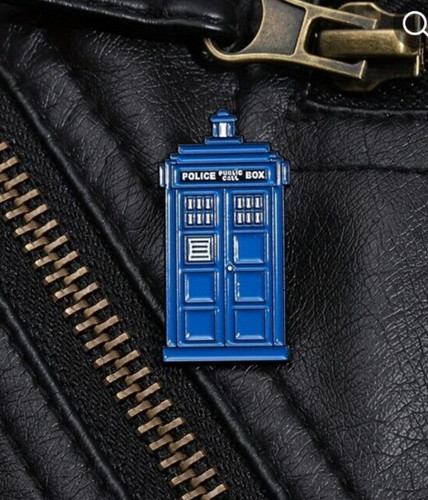 Tardis blue metal enamel - metal,