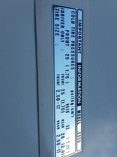 Honda ss50 tire caution - ss50,