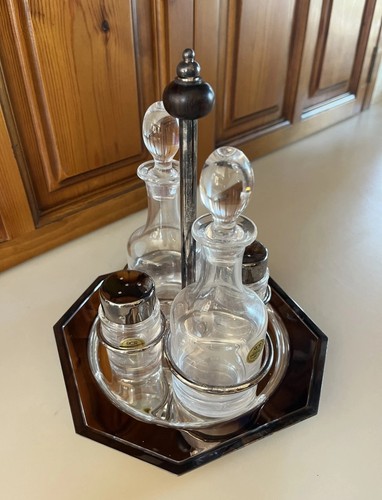 Silver plate and - plate, cruet
