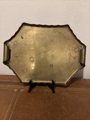 Antique brass tray - antique,