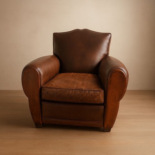 Leather club chair - , havana