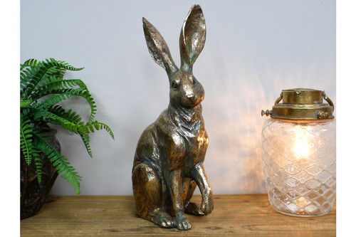 Golden resin hare - golden,