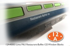 Window Fillers for Lima OO scale Mk3 Restaurant-Buffet-125 Coach conversions