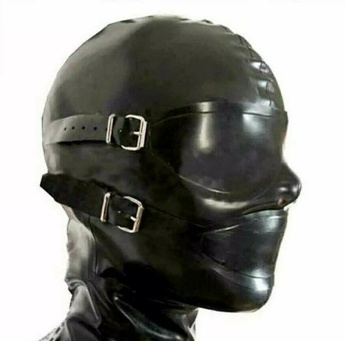 Latex rubber bondage hood full - latex,