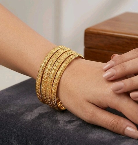 Ethnic bangles 22k gold plated - gold,