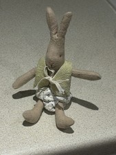 Maileg Retired Micro Mini Rabbit Bunny Dressed In Green Waistcoat & Nappy 6"